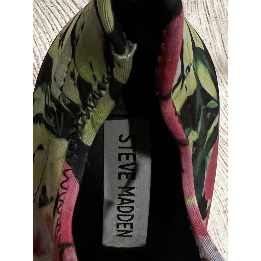 Steve Madden Multicolor Slip On Stretch Fabric Floral High Stiletto Heels 6.5 - Picture 9 of 11